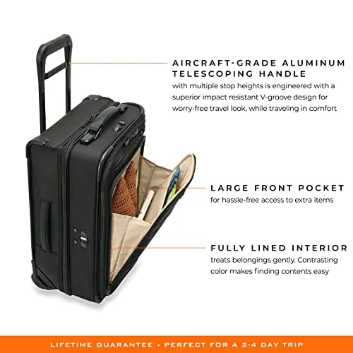 Briggs & Riley Baseline Garment Bags, Black, Carry-On Upright