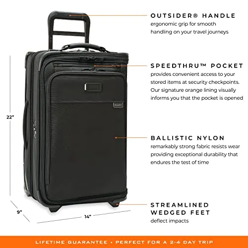 Briggs & Riley Baseline Garment Bags, Black, Carry-On Upright