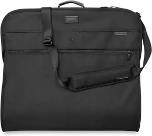 Briggs & Riley Classic Garment Bag for Hanging Clothes - Suit & Dress Travel Bag for Men & Women, Wrinkle Reducing Luggage for Shirts, Tuxedos, & Coats, Smooth Zipper - Baseline Collection, Black