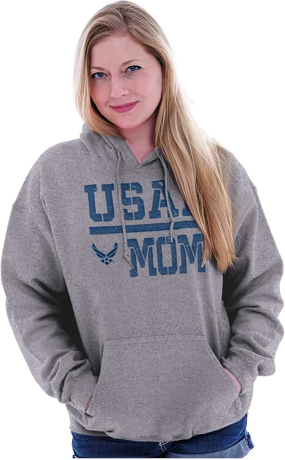 Brisco Brands US Air Force USAF Mother Military Mom Hoodie Sweatshirt Women Men