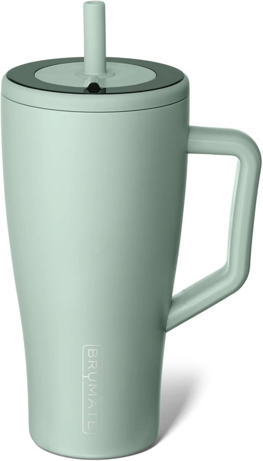 BrüMate Era 30 oz Tumbler with Handle and Straw | 100% Leakproof Insulated Tumbler with Lid and Straw | Made of Stainless Steel | Cup Holder Friendly Base | 30oz (Sage)