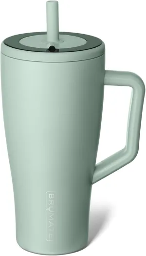 BrüMate Era 30 oz Tumbler with Handle and Straw | 100% Leakproof Insulated Tumbler with Lid and Straw | Made of Stainless Steel | Cup Holder Friendly Base | 30oz (Sage)