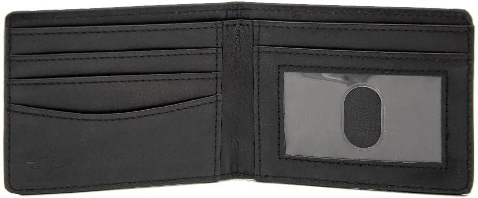 Buckle-Down Men's PU Bifold Wallet, Mutlicolor Black Skull, 4.0" x 3.5"