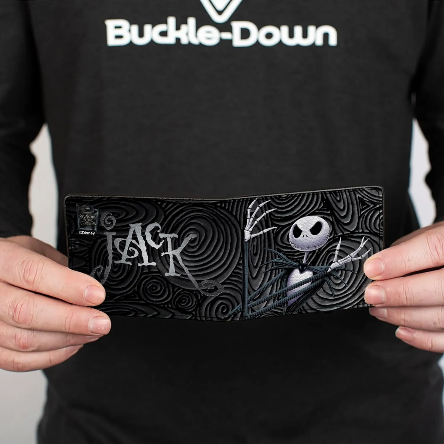 Buckle-Down Men's PU Bifold Wallet, Nightmare Before Christmas Jack Skellington