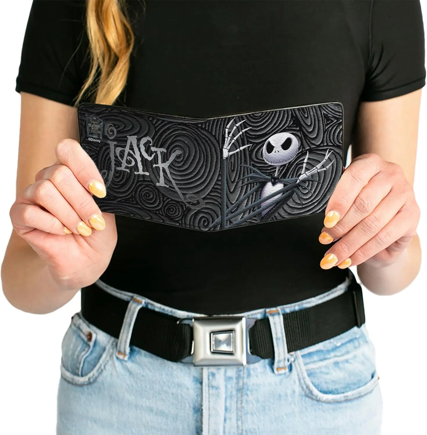 Buckle-Down Men's PU Bifold Wallet, Nightmare Before Christmas Jack Skellington