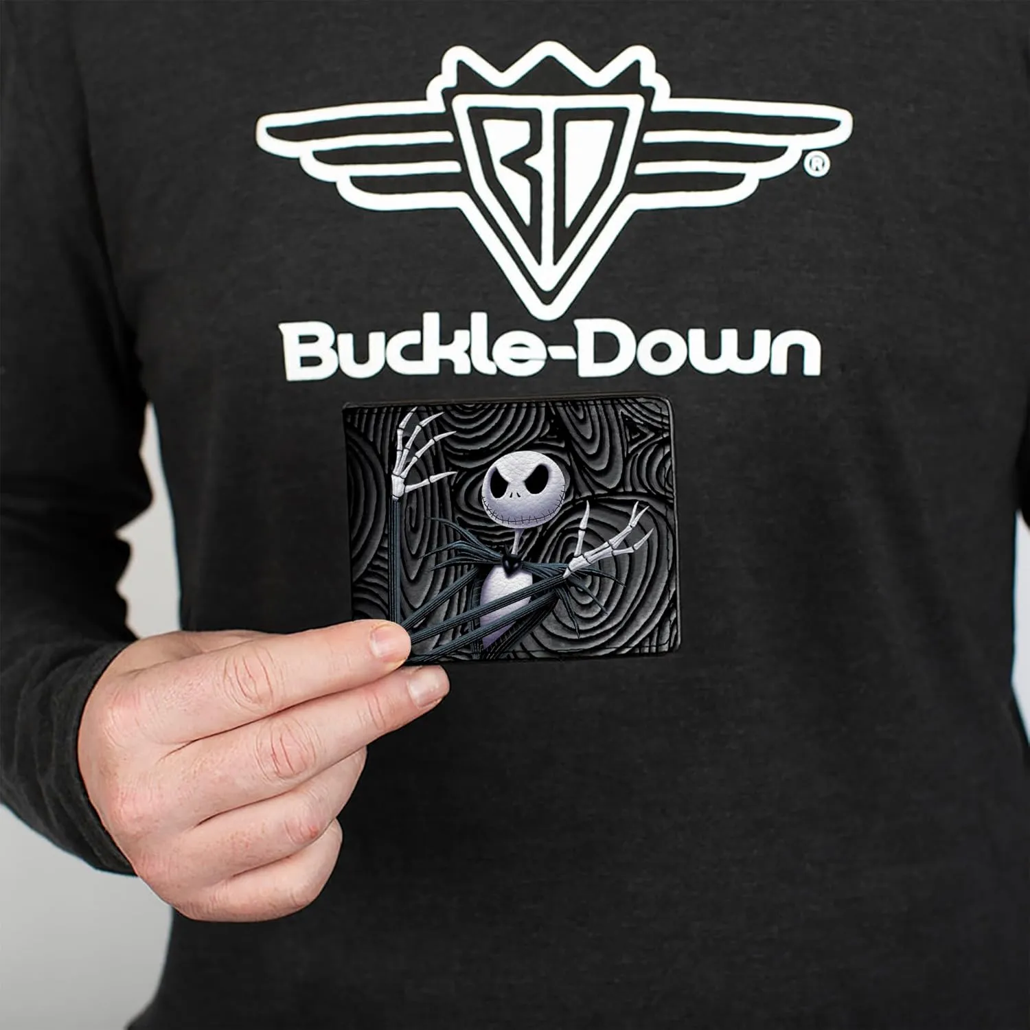 Buckle-Down Men's PU Bifold Wallet, Nightmare Before Christmas Jack Skellington