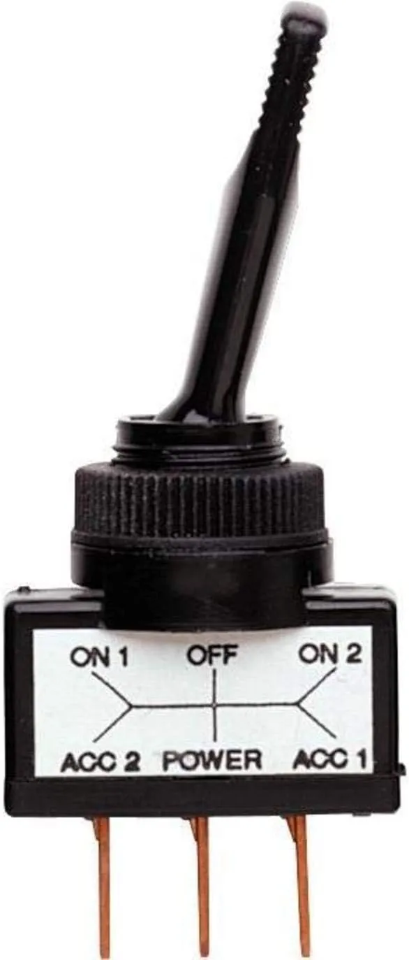 Bussmann BP/STF On-Off-On Toggle Switch (Black 12V, 20A (Card)), 1 Pack