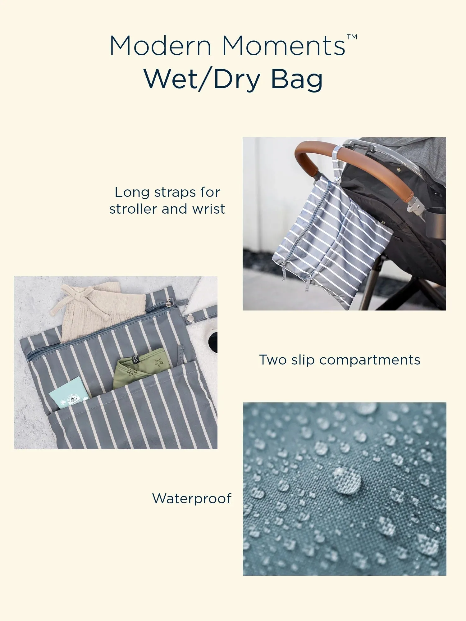 by Gerber Wet & Dry Bags, 2-Pack, Teal Strip