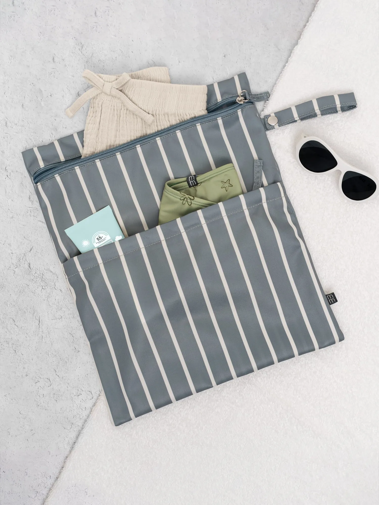 by Gerber Wet & Dry Bags, 2-Pack, Teal Strip
