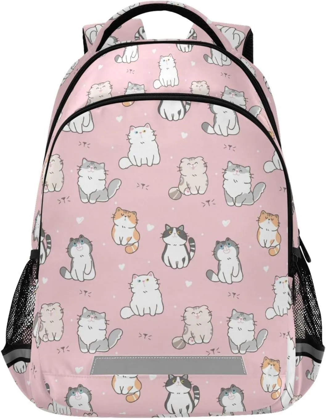 Caikeny Cat Kids Backpack Daypack Pink College School Shoulder Bag Travel Laptop Backpack Book Bag for Kids