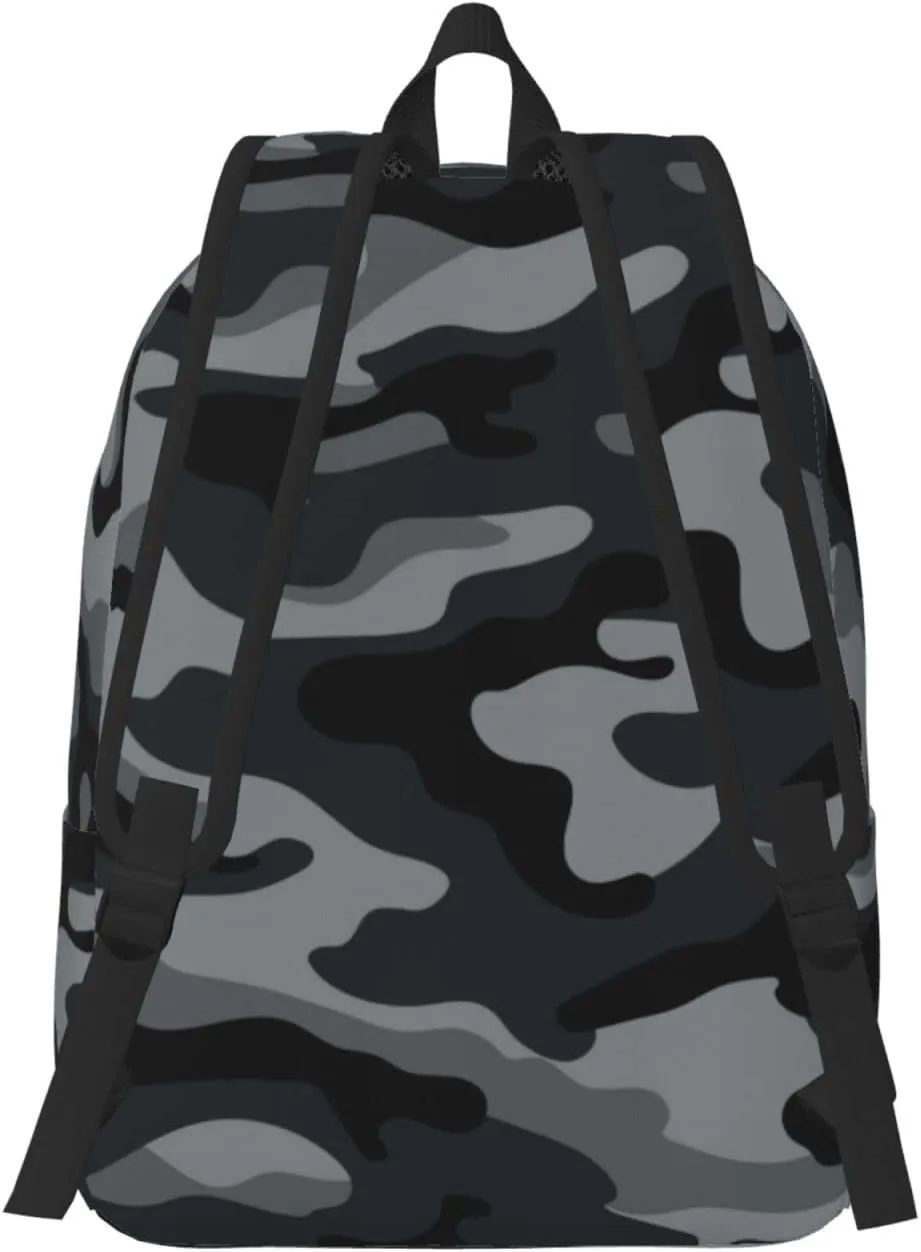 Camouflage Camo Grey Backpack 17.7 Inch Laptop Backpack Travel Hiking Daypack Multipurpose Book Bag For Men Women Teens Boys Girls