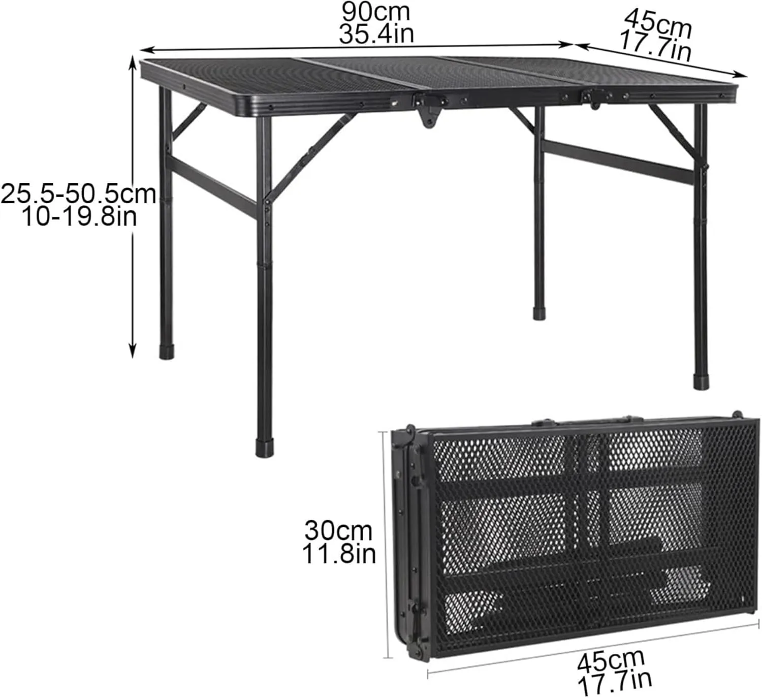 Camping Tables Table,Portable Folding Table with Aluminum Frame and Metal Desktop,Height Lightweight Outdoor Picnic Table with Carry Handle