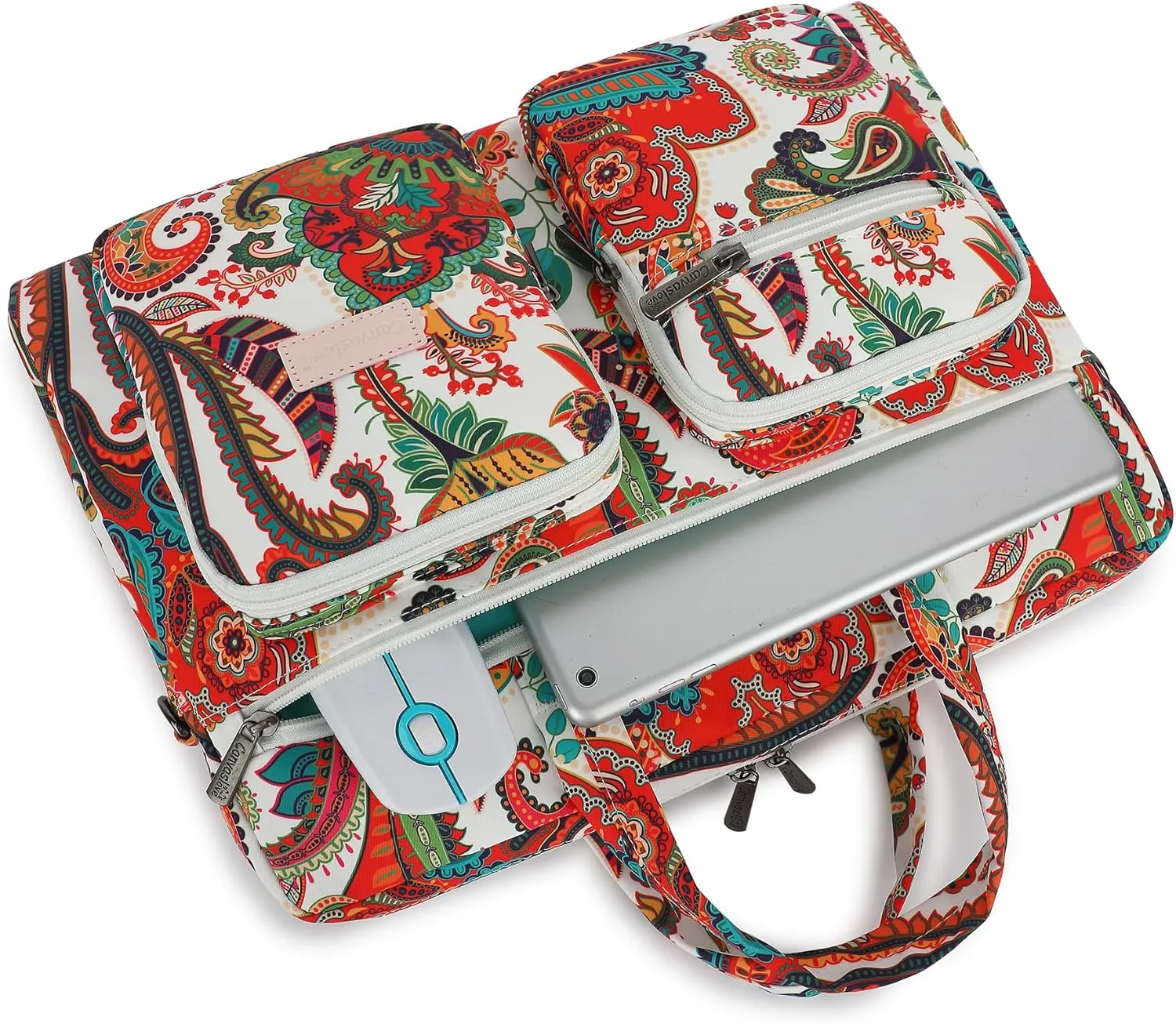 Canvaslove Muti-Pockets Laptop Case Bag,Rebound Bubble Cushioned Laptop Briefcase Shoulder Bag Fits 15.6 inch-16 inch Laptop(Paisley)
