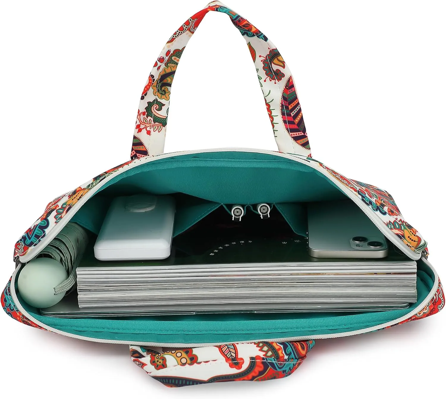 Canvaslove Muti-Pockets Laptop Case Bag,Rebound Bubble Cushioned Laptop Briefcase Shoulder Bag Fits 15.6 inch-16 inch Laptop(Paisley)