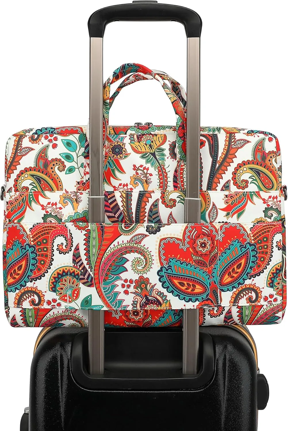 Canvaslove Muti-Pockets Laptop Case Bag,Rebound Bubble Cushioned Laptop Briefcase Shoulder Bag Fits 15.6 inch-16 inch Laptop(Paisley)