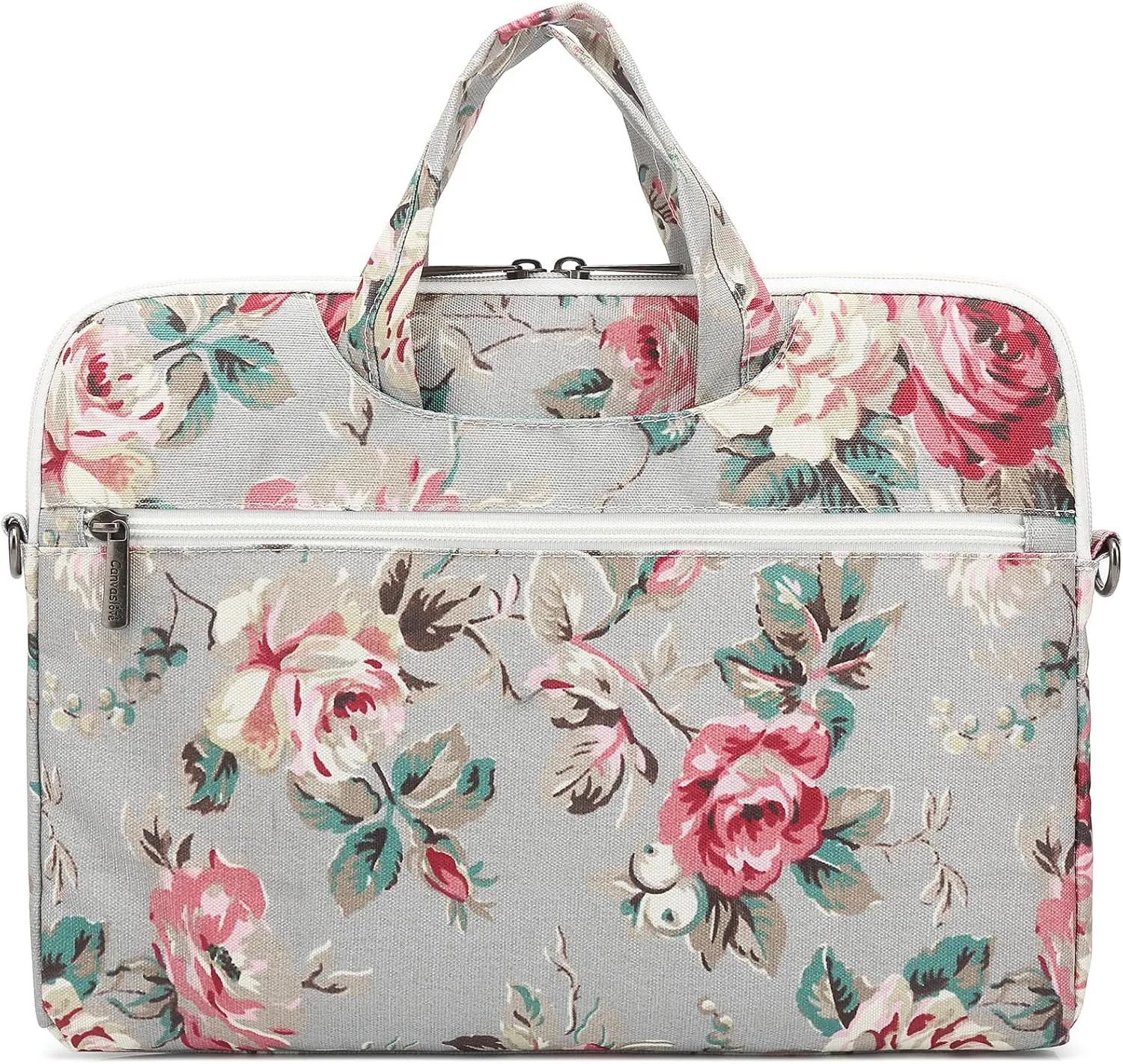 Canvaslove Rose Pattern Water Resistant Laptop Shoulder Messenger Bag for MacBook Pro 16 inch,15.6 inch and 15 inch-16 inch Laptop