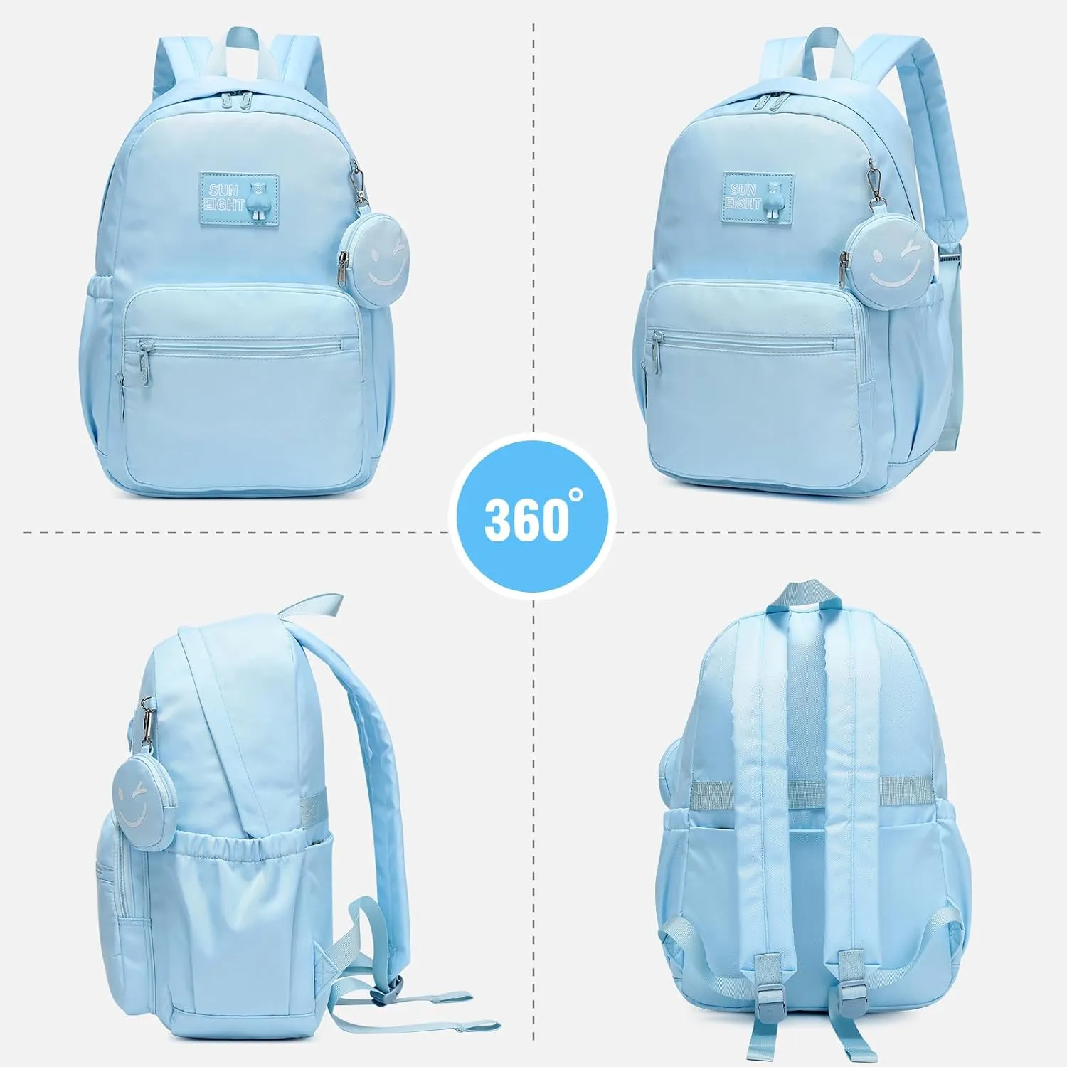 Caran·Y 30L Kids Backpack for Girls & Boys Ages 6-18-Lightweight School Backpack Multi-Pocket Design Adjustable Straps Durable Water-Resistant Blue Ideal for Elementary to High School Students