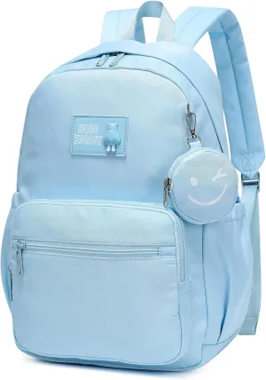Caran·Y 30L Kids Backpack for Girls & Boys Ages 6-18-Lightweight School Backpack Multi-Pocket Design Adjustable Straps Durable Water-Resistant Blue Ideal for Elementary to High School Students