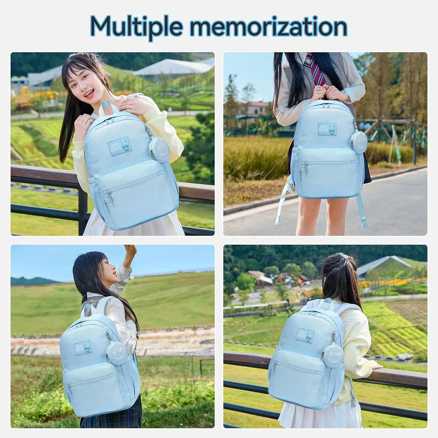 Caran·Y 30L Kids Backpack for Girls & Boys Ages 6-18-Lightweight School Backpack Multi-Pocket Design Adjustable Straps Durable Water-Resistant Blue Ideal for Elementary to High School Students