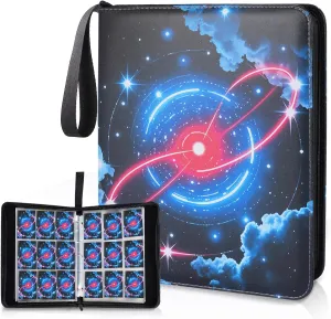 Card Binder 9 Pocket Holder 900 Cards Compatible with Game Cards, Portable Collection Card Book with 50 Pages,Sports Cards,Game Card Case book with Photo Albums with Zipper for Gifts-(Large)
