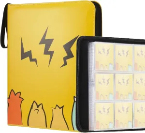 Card Binder 9 Pocket, Trading Card Holder Fits 900 Cards. Trading Card Album Folder with Zipper for Sports, Game Card Case.