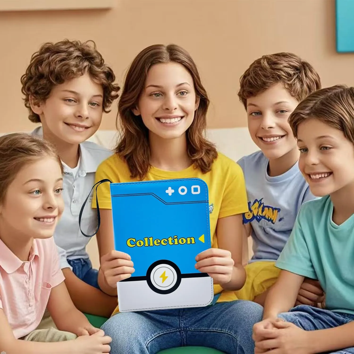 Card Binder Collection Trading Albums Fits 400/900 Cards with 50 Removable Sleeves, for MTG,TCG, Game Sport Cards Album Holder With Zipper Gifts for Boys and Girls (900, blue)