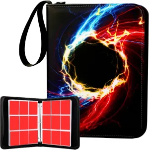 Card Binder with 9 Pockets, Trade Binder Fits 900 Cards with 50 Pages, Portable Collection Card Book, Game Sports Card with Photo Albums with Zipper for Gifts-Blue
