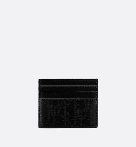 Card Holder • Black Dior Oblique Galaxy Leather