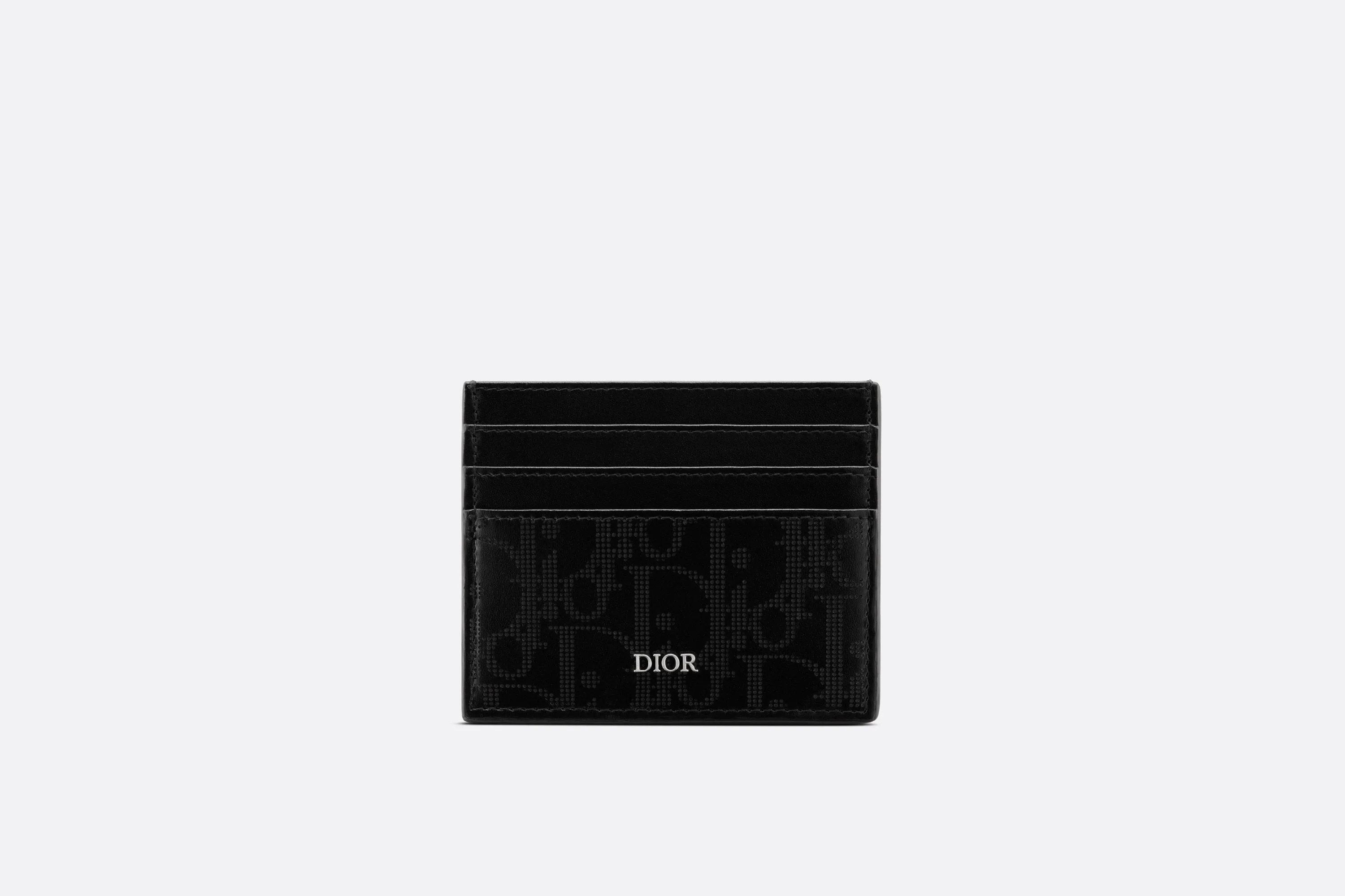 Card Holder • Black Dior Oblique Galaxy Leather