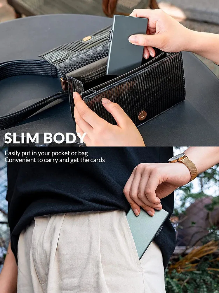 Card Holder Wallet Minimalist Slim Metal RFID Blocking Card Protector Pop up Credit Card Wallets for Men