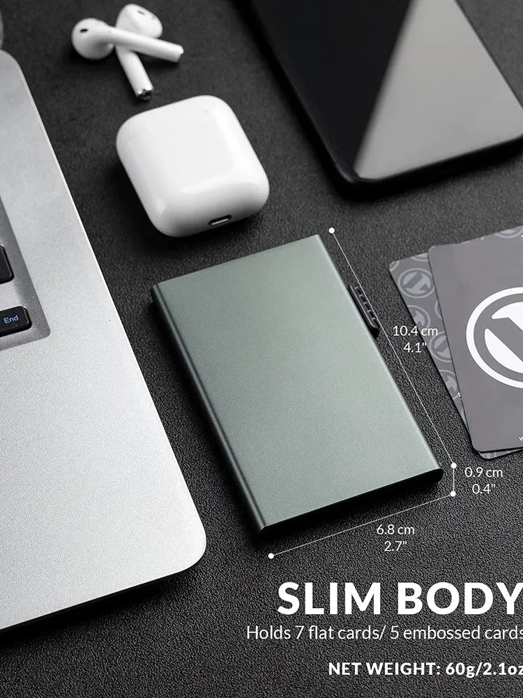 Card Holder Wallet Minimalist Slim Metal RFID Blocking Card Protector Pop up Credit Card Wallets for Men