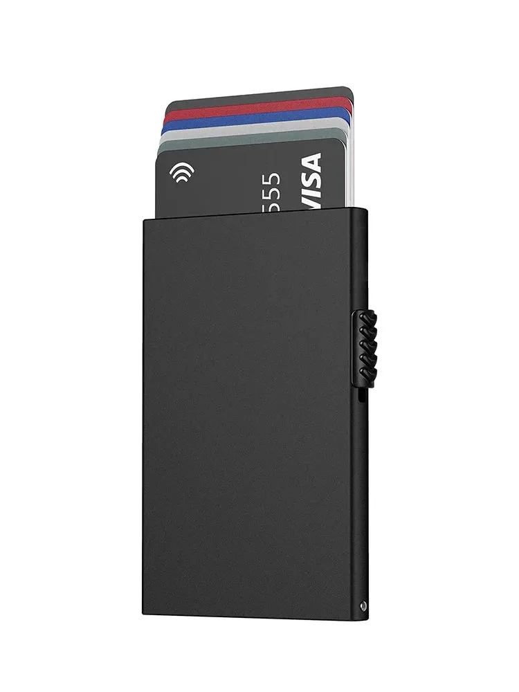 Card Holder Wallet Minimalist Slim Metal RFID Blocking Card Protector Pop up Credit Card Wallets for Men