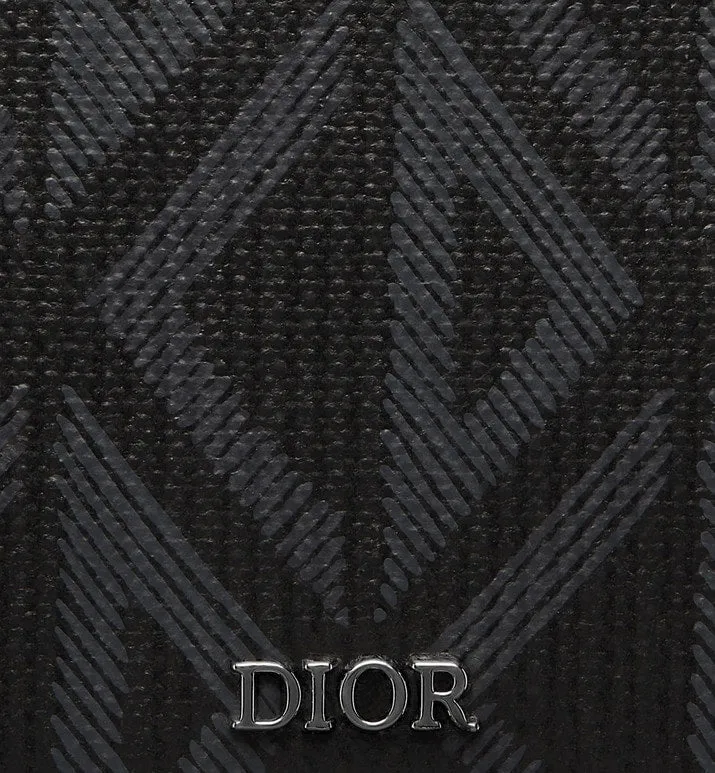Card Holder with Bill Clip • Black CD Diamond Canvas