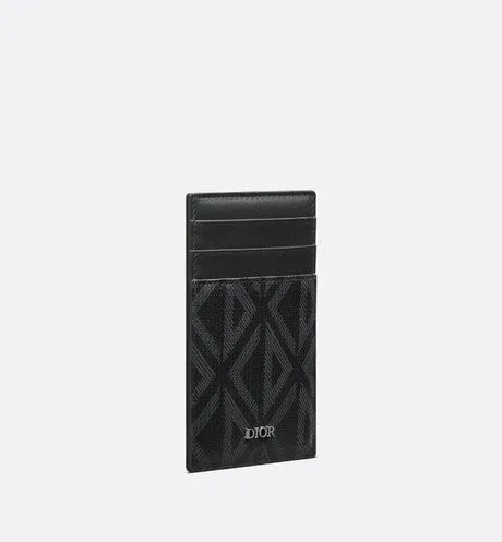 Card Holder with Bill Clip • Black CD Diamond Canvas