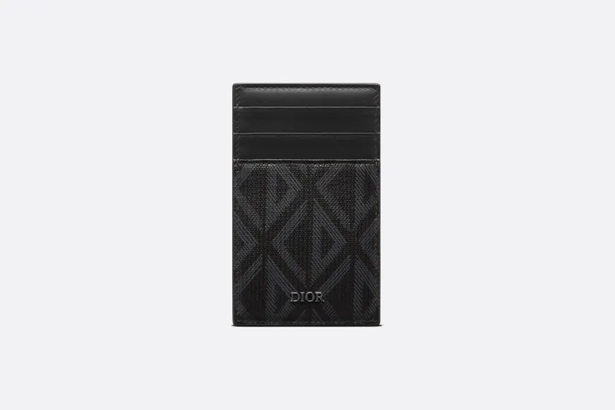 Card Holder with Bill Clip • Black CD Diamond Canvas