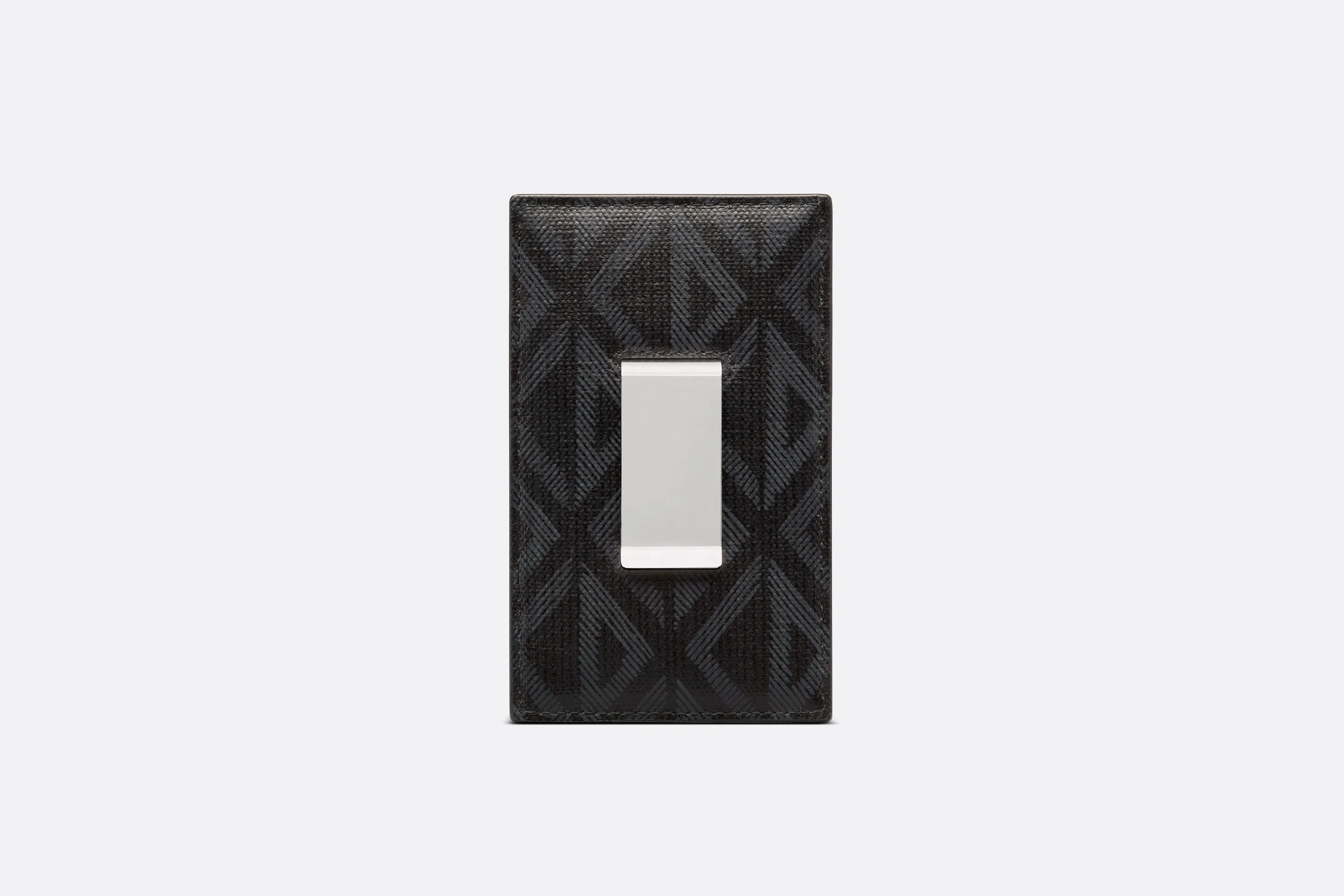 Card Holder with Bill Clip • Black CD Diamond Canvas