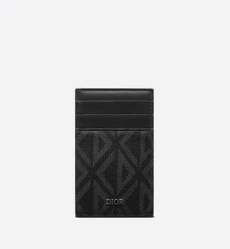 Card Holder with Bill Clip • Black CD Diamond Canvas