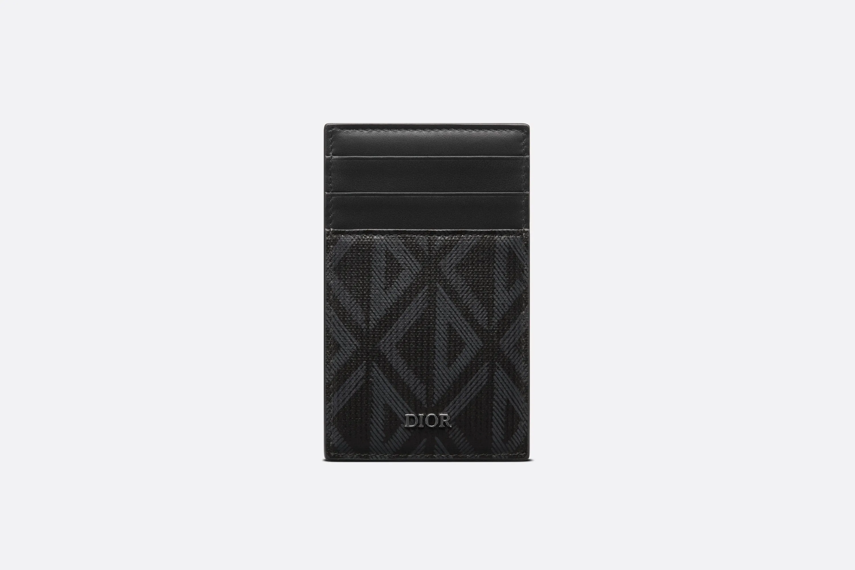 Card Holder with Bill Clip • Black CD Diamond Canvas
