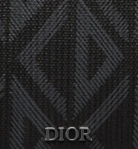 Card Holder with Bill Clip • Black CD Diamond Canvas