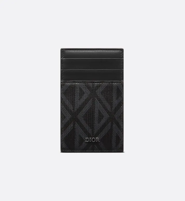 Card Holder with Bill Clip • Black CD Diamond Canvas