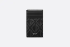 Card Holder with Bill Clip • Black CD Diamond Canvas