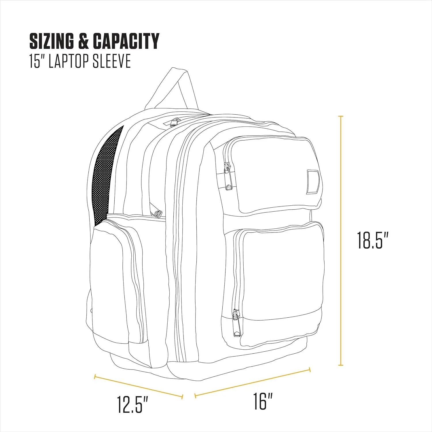Carhartt 35L Backpack, Durable Pack with Laptop Sleeve and Duravax Abrasion Resistant Base, Everyday Triple Compartment (Black), One Size
