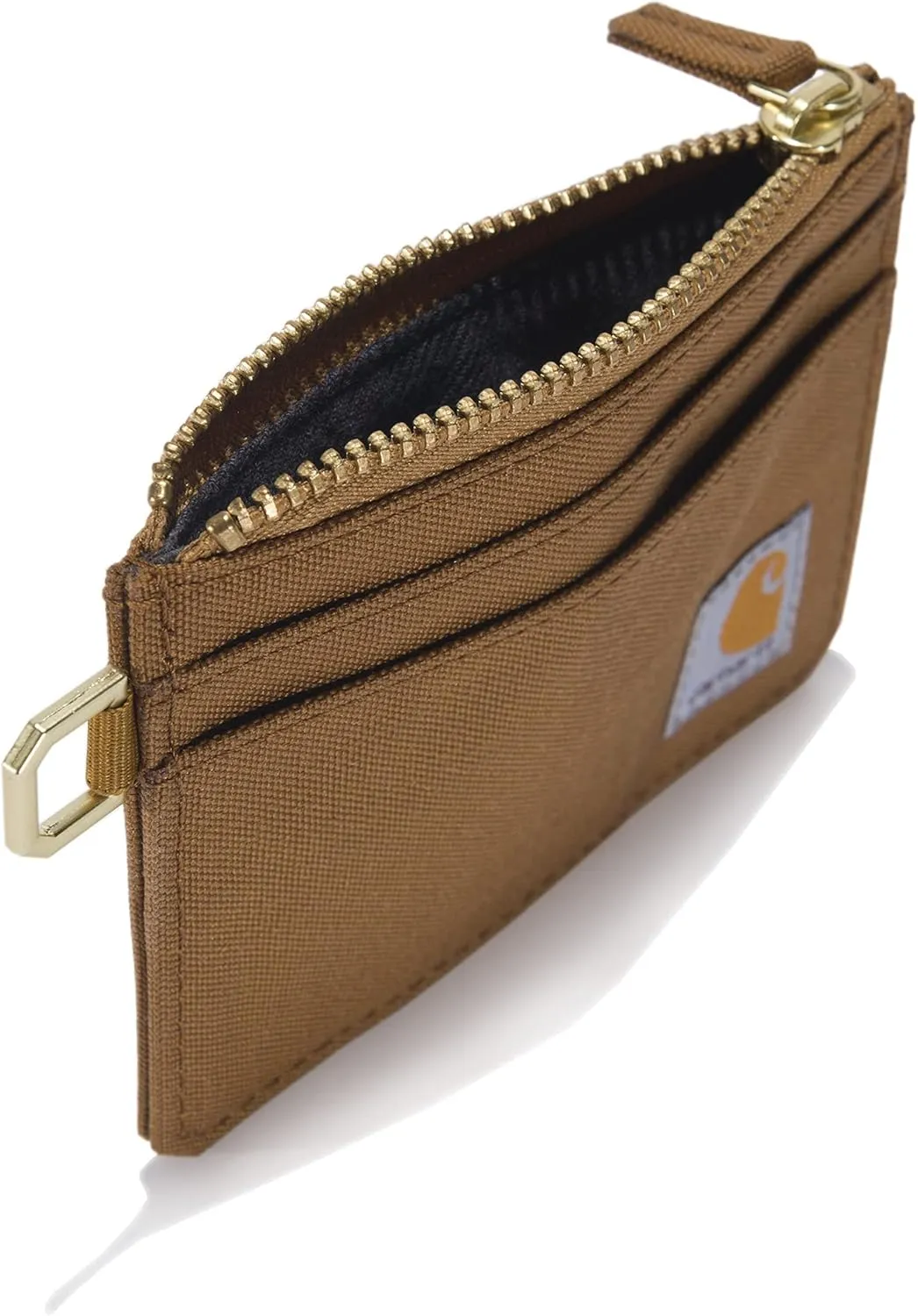 Carhartt Women's Casual Card Keeper Wallets, Nylon Duck Zippered Brown, One Size