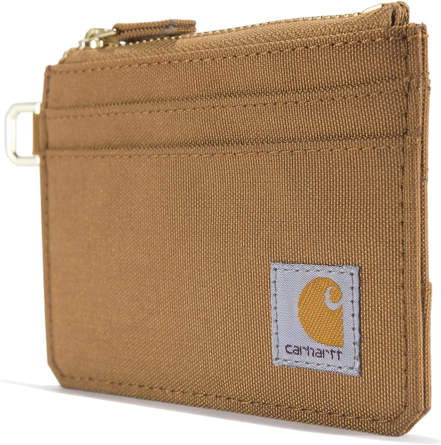 Carhartt Women's Casual Card Keeper Wallets, Nylon Duck Zippered Brown, One Size