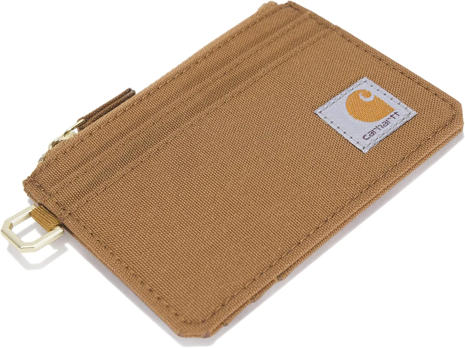 Carhartt Women's Casual Card Keeper Wallets, Nylon Duck Zippered Brown, One Size