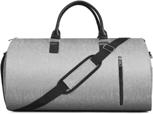 Carry-on Garment Bag, Large Duffel Bag Suit Travel, Convertible Weekend Bag Flight Bag with Shoe Pouch for Men Women - 2 in 1 Hanging Suitcase Suit Travel (Gray)