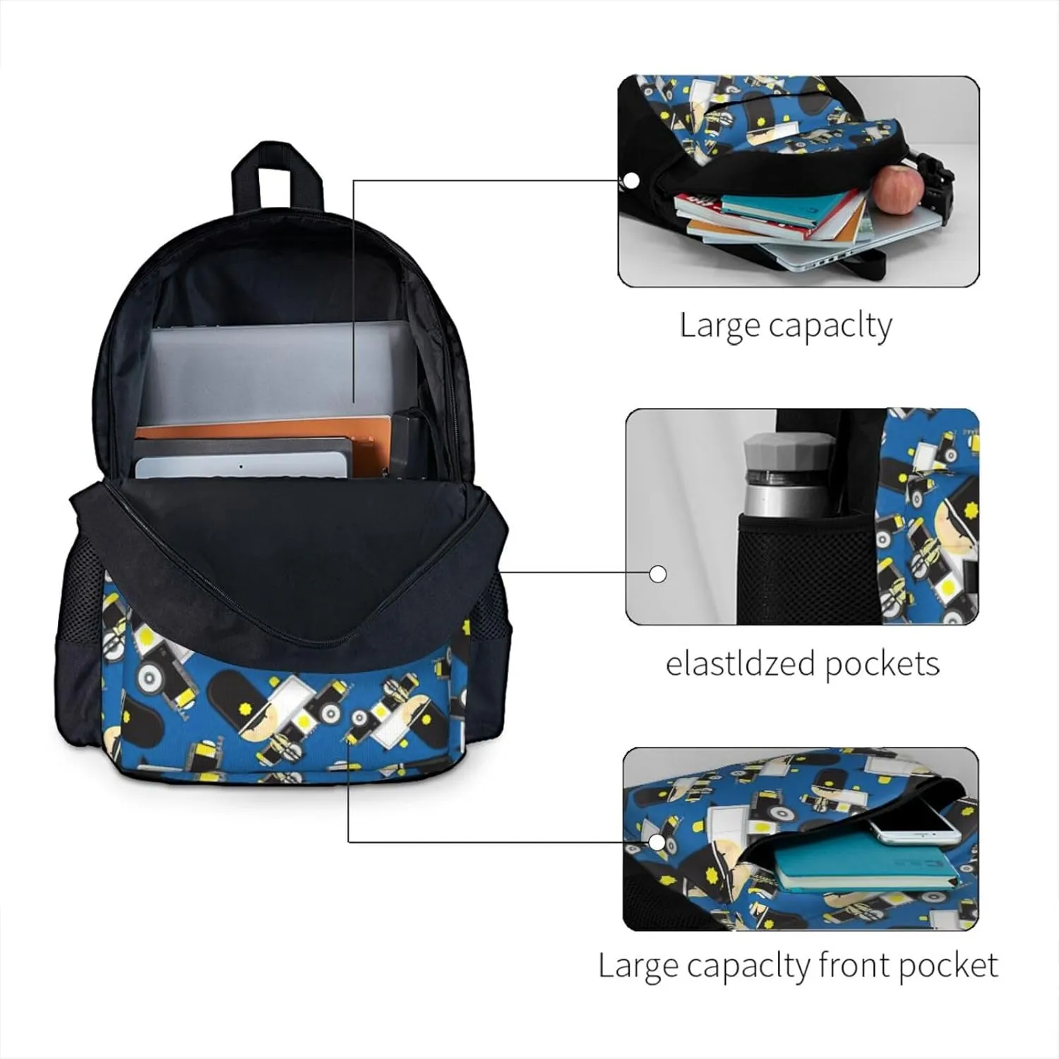 Cars Pattern Print Storage Bag, Shoulder Bag, Leisure Bag, Large Capacity Leisure Travel Shoulder Bag