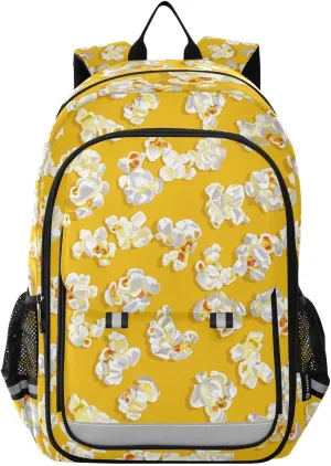 Cartoon Popcorn Pellet Backpack for Boys Girls Elementary School Bag Kids Bookbag Travel Rucksack With Reflective Stripes