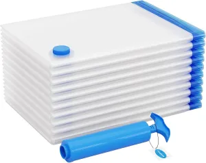Casaphoria 10 Jumbo Vacuum Storage Bags - Space Saver Bags with Hand Pump for Clothing,bedding storage Cedar Blocks, Mattress, Moving - Efficient Storage Solution
