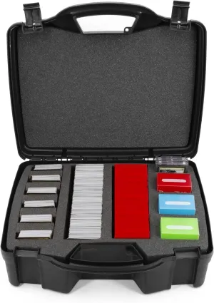 CASEMATIX Trading Card Case Organizer - 16" Hard Shell Holder with 40 Dividers and Protective Foam Interior for 3200 Card Game Storage
